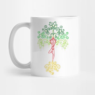 Colorful Tree Pose Drawing Mug